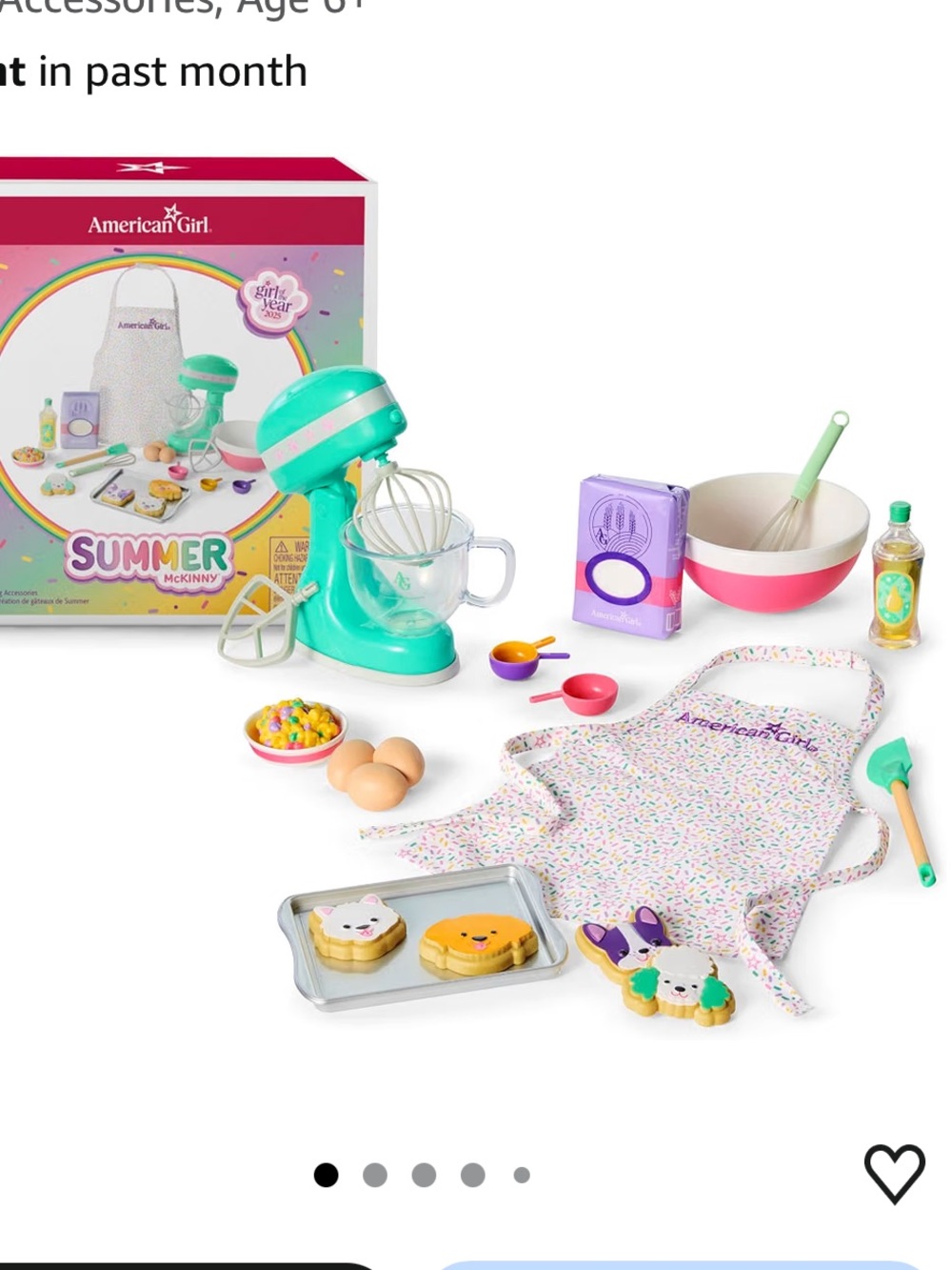 LIKE NEW USED 1x American girl Baking Playset with Teal Mixer and Accessories
